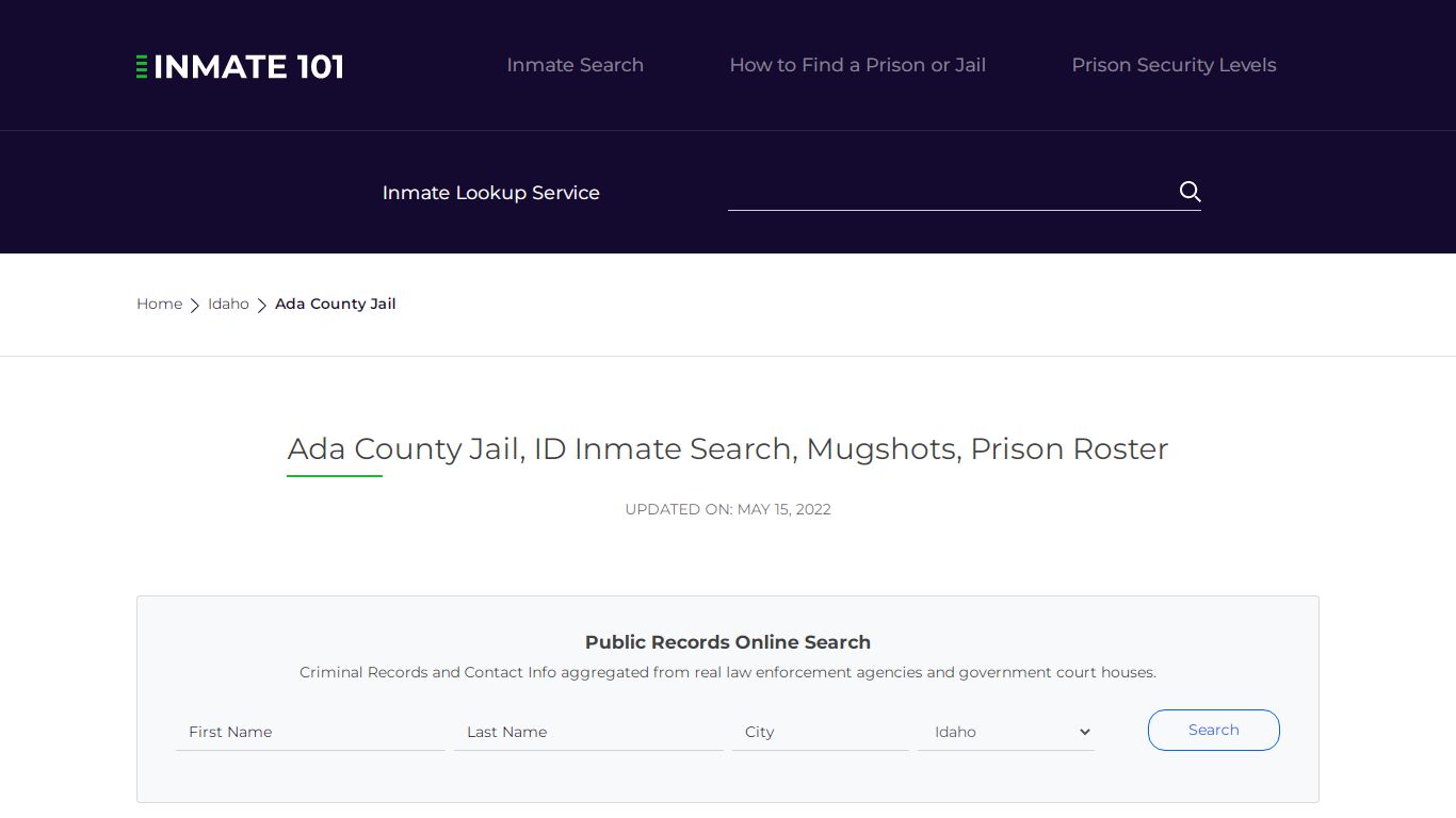 Ada County Jail, ID Inmate Search, Mugshots, Prison Roster